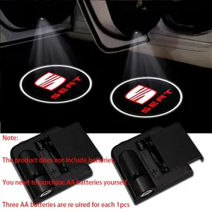 Car Black Shell LED Door Welcome Light Projector Lamp For Seat Leon Ibiza Altea Arosa Exeo Auto Accessories