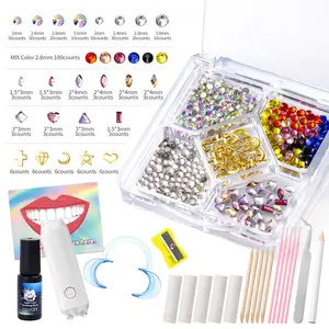 WATRZ tooth Gems kit Unique Smile Styling Star& Heart Shape gems  DIY Tooth Gem Kits – Perfect for Parties Polish Ceramic Braces Oral Care