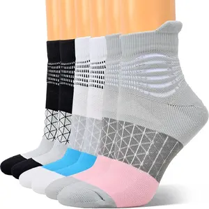 Compression Ankle Support Socks Women Coolmax Wicking Cushioned Athletic Plantar Fasciitis Relief 3/4/6 Pairs