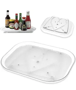 Turntable for Cabinet and Fridge 16x12 Lazy Susan -  HomeInspired Lazy Susan for Cabinet Table Pantry Kitchen Countertop Cupboard or Bathroom Organization - Kitchen Turntable Storage Container Boxes Smooth Pantry Organizer  Shelf Glass Household