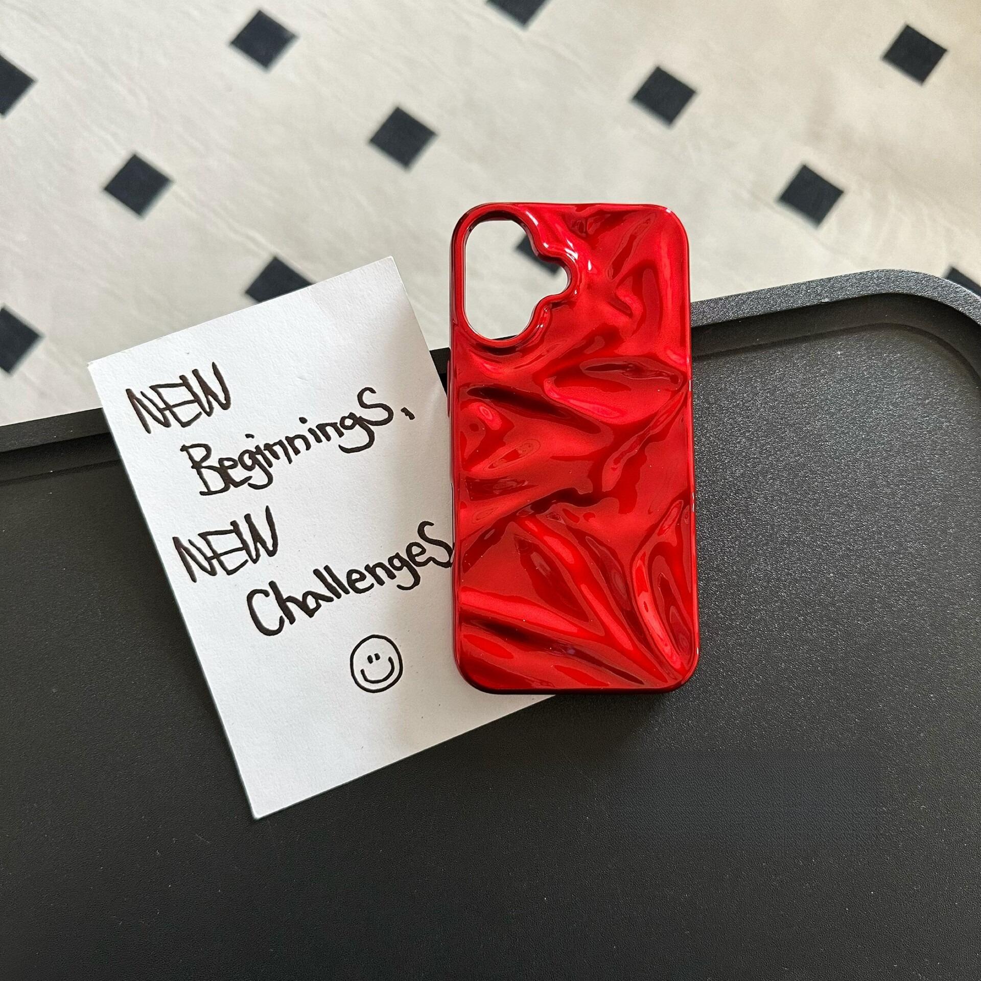 (Case & Nova.) 3D Wavy Ripple Glossy Phone Case, Compatible with iPhone 17 Pro Max, 16, 15, 14, 13, Luxury Shockproof Protective Cover junk