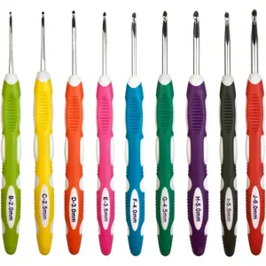 Crochet Hooks Set, Crochet Hook Knititng  for  Hands Premium Soft Grip Crochet Handles for Crocheting Yarn Craft Projects(2.0mm-6mm,Colourful)