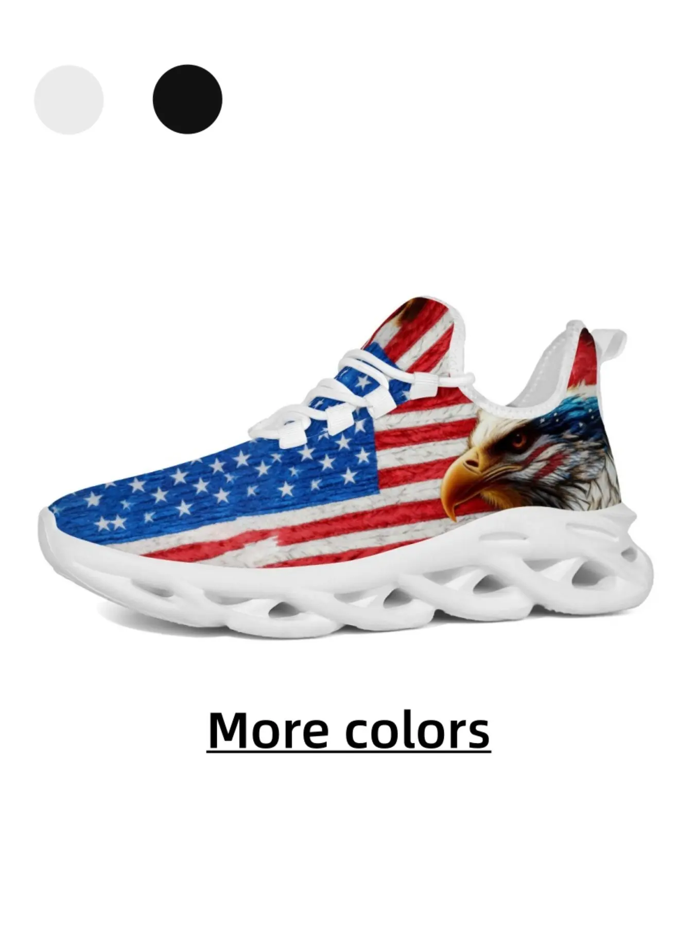 Unisex Classic American Flag Eagle Glimpse Trendy Nonslip Trainers Sneakers, Skin-Friendly Mesh, High Elastic Shock-Absorbing Sole, Anti-Slip, Stable & Foot-Friendly, for Daily Commute, Outdoor & Casual Wear