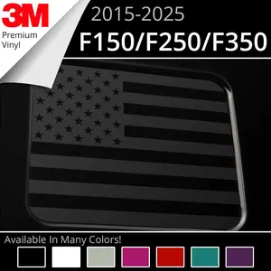 BocaDecals Precut Rear Middle Window American Flag Decal For 2015-2025 Ford F150 F250 F350