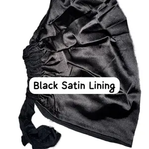 Women Hijab Satin lined Under Cap/Under-scarf Satin lined Under Cap-Black