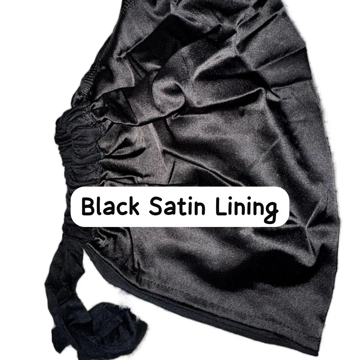 Women Hijab Satin lined Under Cap/Under-scarf Satin lined Under Cap-Black