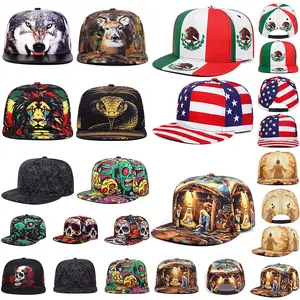 Multiple Styles Printed Series Adult Flat Brim Hat High Quality Unisex Hip Hop Street Casual Retro Hat Adjustable for 56-61 cm Satin Weaving Embroidery
