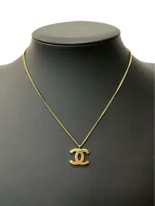 Chanel CC Logo Necklace Gold JPFB20075