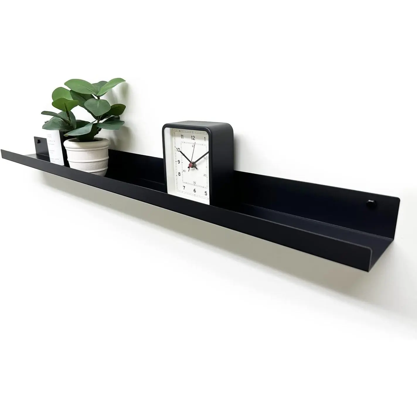 Floating Display Shelf - Wall Mounted - Modern Industrial Metal  Ledge Black, 36 inch