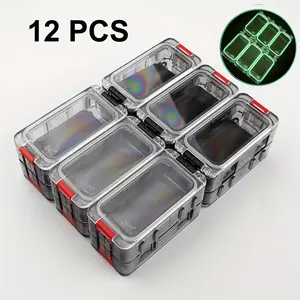 12pca/box Magnet Box magical Fishing Hook Boxes Random Combination Luminous Fish Accessories Fishing Bait Box