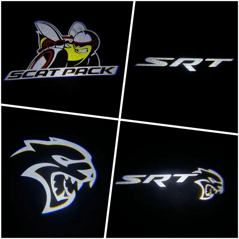 Custom LED Door Puddle Lights for Charger & Challenger – Hellcat, Scat Pack, SRT, R/T, 300 | Plug & Play (Pair or 4-Pack)