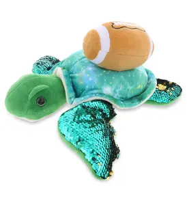 PLUSH FOOTBALL - SPACE SEQUIN PLUSH - 13" SEA TURTLE