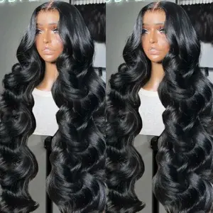 Bling Hair Glueless Body Wave 5x5 Transparent Lace Closure Wig Preplucked 30 32 Inch Body Wave Wigs Human Hair Ready to Wear 6x4 Lace Front Wig For Women