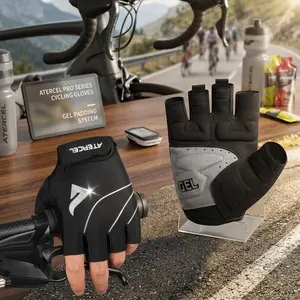 Cycling Gloves with Padded SBR Palm for Road & Mountain Biking - Breathable Elastic Back Design, Anti-Slip Grip, Shock Absorption, Comfortable Fit for Men & Women's Bicycle Riding, Motorcycle, Fitness Training, Outdoor Sports Activities