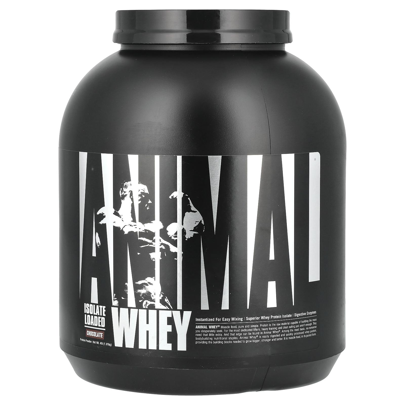 Animal Isolate Loaded Whey Protein Powder, Chocolate , 4 lb (1.81 kg)