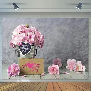 Mother's Day Background Cloth, Carnation Theme, Happy Mother's Day Backdrop, Abstract Base, Party Decoration Banner