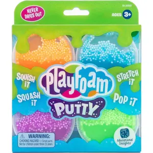 Playfoam Putty 4-Pack, Fidget Toys for Kids, Sensory Toys for Boys & Girls Ages 3+