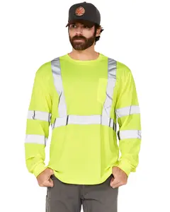 Hawx Men's Reflective Long Sleeve Work T-Shirt - Hhvsu24104-Yl
