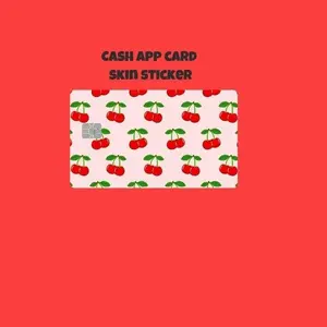 Skin Sticker for Debit Cards with Cherries set of 2