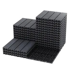 GAOMON 27-Pack 12x12 Interlocking Deck Tiles,Waterproof Composite Wood Outdoor Flooring,Snap-Together Easy Install,All-Weather Poolside & Garden Tiles,Gray