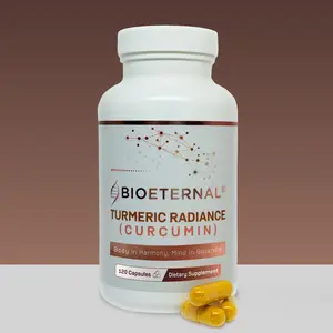 Bioeternal Turmeric Radiance Curcumin Supplement 120 Capsules with Black Pepper Extract for Antioxidant Support Vegan Friendly