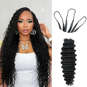 Deep Wave Knotless Pre-Separated Crochet Hair Extensions 120g Feather Hair Extensions Loose Wave Feather Line Hair Extensions 100% Human Hair Natural Color 240g Full Head 16inch to 22inch Loose Wave Knotless Pre-Separated Crochet Hair Easy to Install