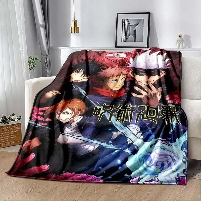 Jujutsu Kaisen 3D Anime Pattern Flannel Blanket - Ultra Soft, Cozy Warm, All-Season Multifunctional Throw for Bedroom Couch - Perfect Birthday/Christmas Gift for Anime Fans (Gojo, Sukuna Style) - Garden Collectibles Compatible