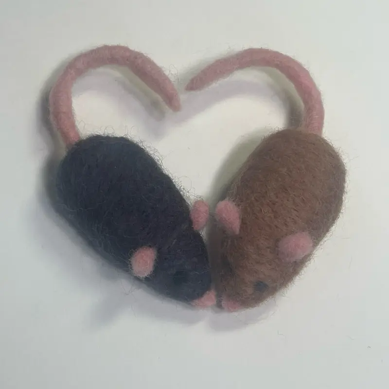 Needle felted rat sculpture