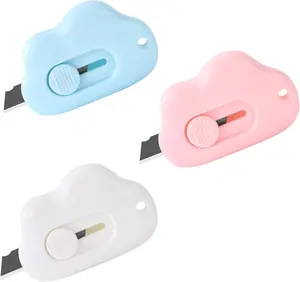 Cloud Shaped Retractable Box Cutter Set - 3Pcs Mini Utility Knife Letter Opener Envelope Slitter, Mini Box Cutters Retractable