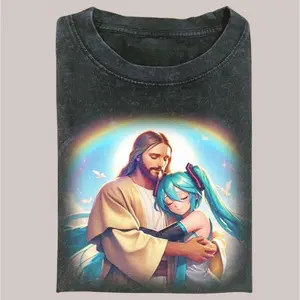 Jesus and Hatsune Miku Shirt, Jesus Shirts,Hatsune Miku Shirt, Fun Graphics, Trendy Outfits