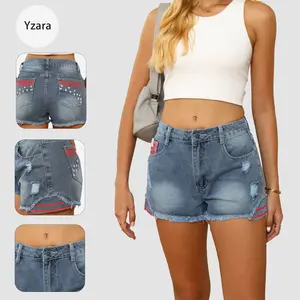 Retro A-Line Denim Mini Skirt | Structured Mid-Rise Skater Skirt | Vintage Pleated Jean Skirt with Raw Hem