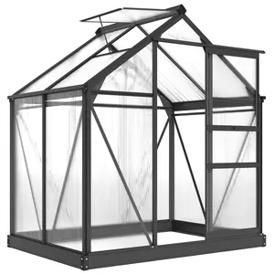 Polycarbonate Greenhouse 6.2'x4.3'x6.6' Heavy Duty Aluminum Walk In Kit With Vent Door Sliding Door Rain Gutter For Backyard Garden