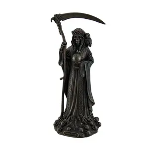Santa Muerte Statue - Bronze Grim Reaper, 11.5in