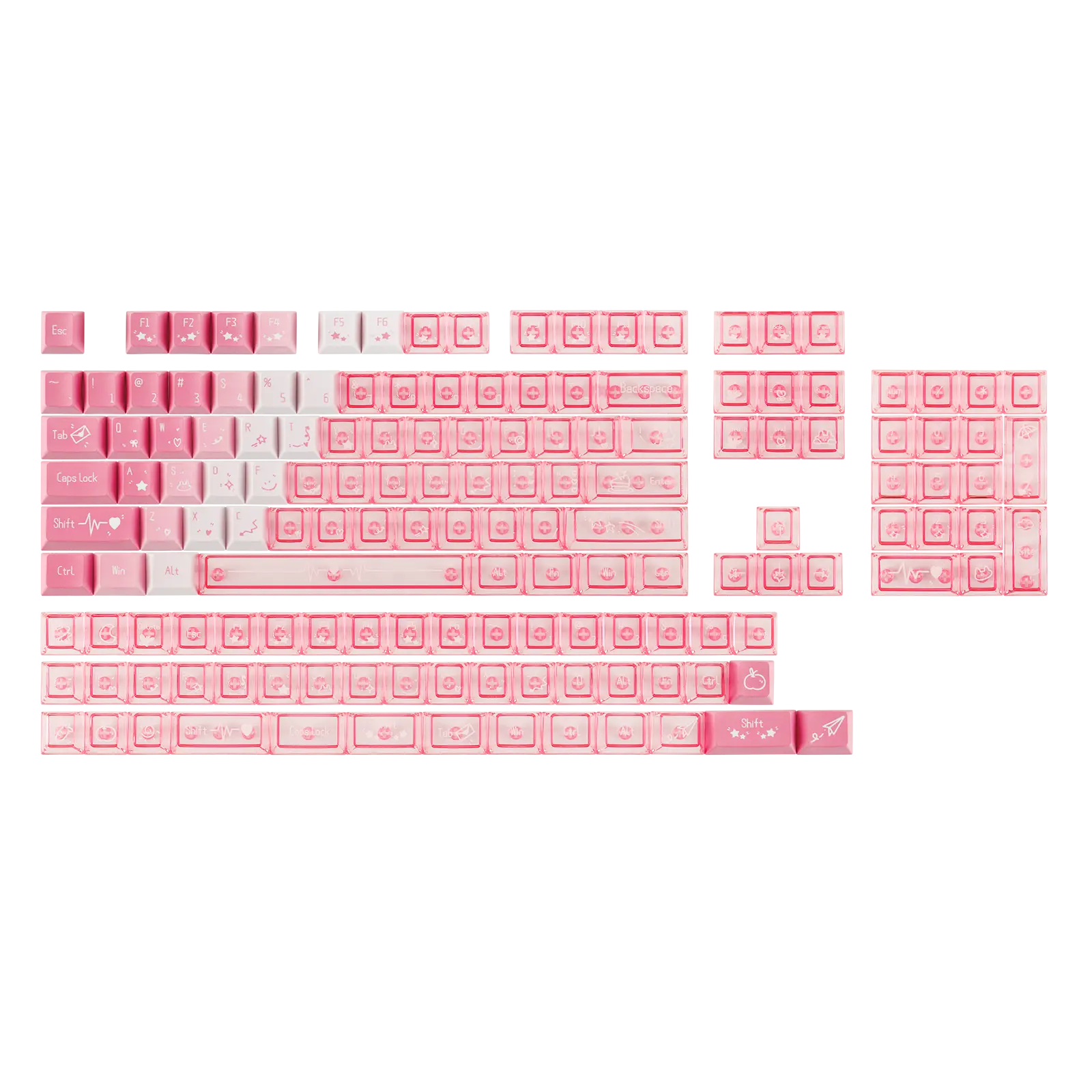 EPOMAKER DuoChrome Keycaps Set, 150 Keys Cherry Profile Shine Through PBT+PC Dye-sub 65%/75%/TKL/96%/Full Size Custom Keyboard Keycaps Set for Mechanical Gaming Keyboard Tiktokshopstockup