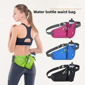Outdoor Sports Waist Pack with Water Bottle Holder, Waterproof Running Fanny Pack, Multi-Pocket Fitness Belt Bag for Hiking Walking