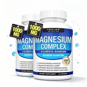 Daily Healthcare Magnesium Complex, 8 Essential Magnesium Types with Glycinate, Citrate & Malate, High Bioavailability Dietary Supplement for Muscle & Fitness Support