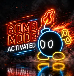 Dynamic Flame Bomb Neon Sign, USB LED Gaming Wall Light, Cartoon Bomb Character Neon Decor for Game Room, Bedroom, Man Cave, Dorm, Party Setup, Adjustable Brightness Acrylic Wall Art Gift
