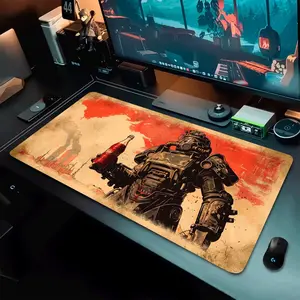 [Sale off up to 65%][Free Ship] Power Armor Gaming Mouse Pad, Post Apocalyptic Desk Mat, Wasteland Print, Nuclear Fallout, Video Game Art Print, 3 sizes, Gift for Gamers.