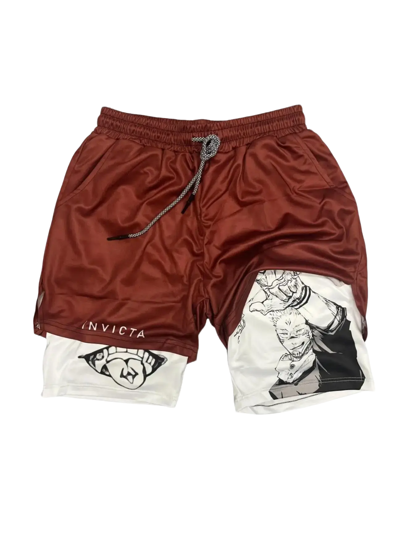 Jujutsu Kaisen Sukuna 2-in-1 Performance Shorts Summer Double Layer Beach Pants Fitness Training Pant Sports Swimming Shorts