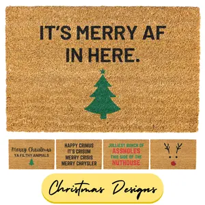 Christmas doormat, It's Merry AF In Here, Welcome Mat, Funny Door mat, Holiday Doormat, Christmas Decor, Christmas Decorations