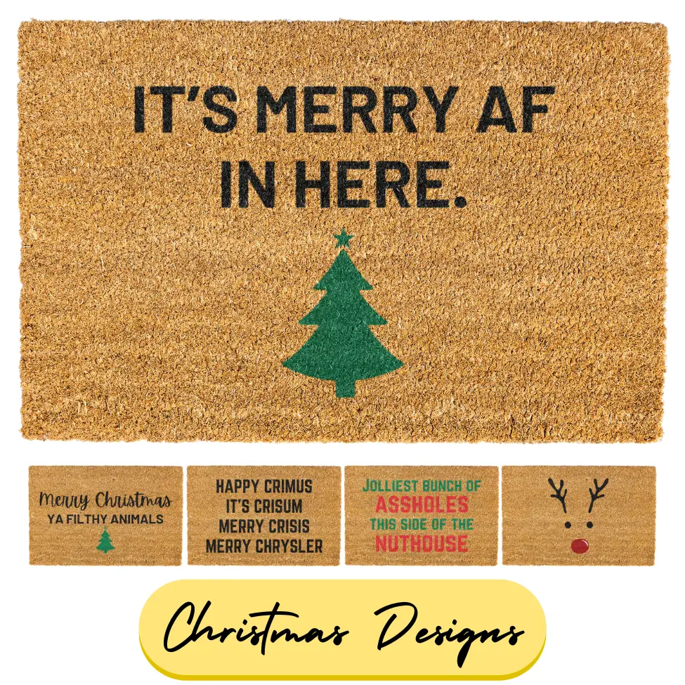 Christmas doormat, It's Merry AF In Here, Welcome Mat, Funny Door mat, Holiday Doormat, Christmas Decor, Christmas Decorations