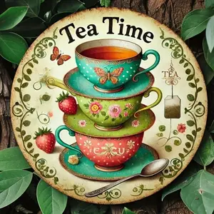 Aluminum Farmhouse Apple Basket with Checkered Linen Decor, Farmhouse Charm, Realistic Artificial Fruit Centerpiece for Kitchen Table and Home Dining Room Display