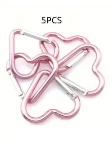 5-Piece Heart-Shaped Spring Hook Keychains, Cute Casual Accessories for All Seasons, Perfect for Personal Use or Gifts, Keychain Set, Trendy Cute Keychain