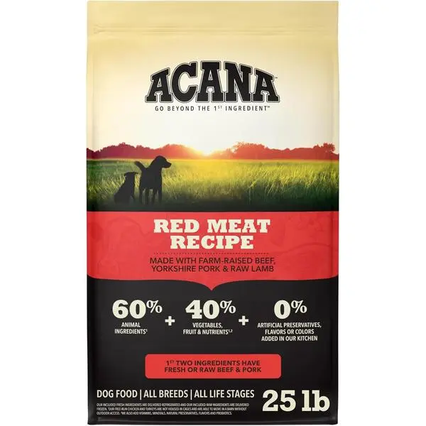 ACANA Grain Free Dry Dog Food Red Meat Recipe 25lb Bag