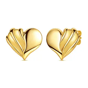 MULA Women's Silver-Plated & Gold-Plated Heart Stud Earrings - Hypoallergenic Earrings Set, Infinite Love Symbol Costume Jewelry, Ideal Gift for Birthdays, Valentine's Day