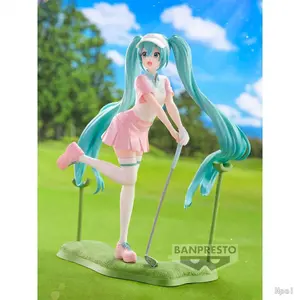 20CM BANDAI Anime HATSUNE MIKU Holiday Memories Figure Golf Series Standing Model Toy Doll Aciton Figure Collection Gift PVC