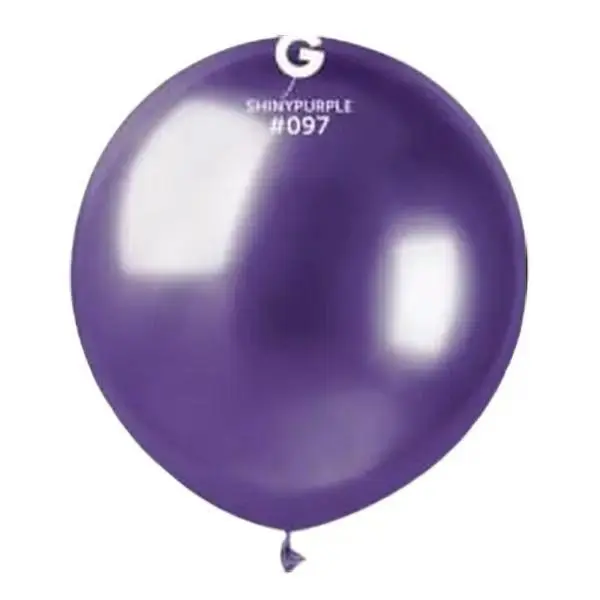 Gemar USA Shiny Purple Balloon GB150-097 19" Round Balloons 25 per Package for Festive Decorations