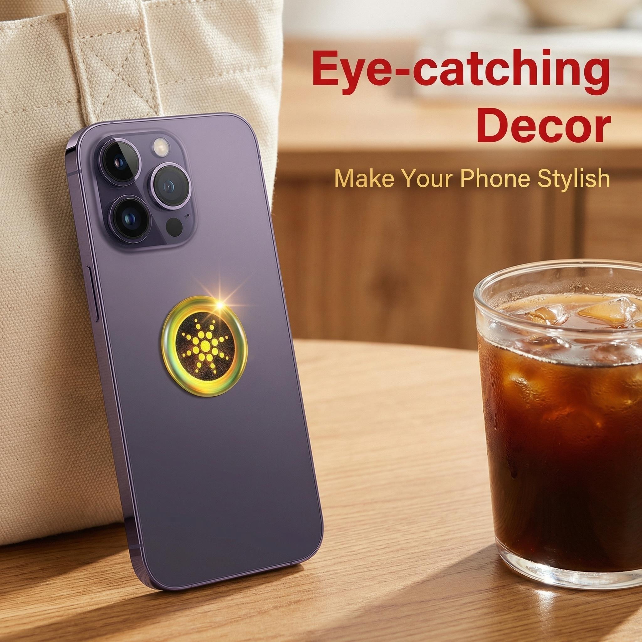 EMF Protection Stickers - Quantum Shield for Phone,Airpods, Fridge, and Laptop - 96.43% Less MobileRadiation Electronic Accessories EMFProtectionStickersGold for Devices Smartphone Cellphone