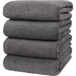 Extra Large 35.4"x 71" Bath Towel Sheet Set, 4 Pack Super Soft Oversized Bath Sheet Towels for Adults Soft Highly Absorbent Quick Dry Towels Set for Bathroom Hotel Spa Gray Home Goods