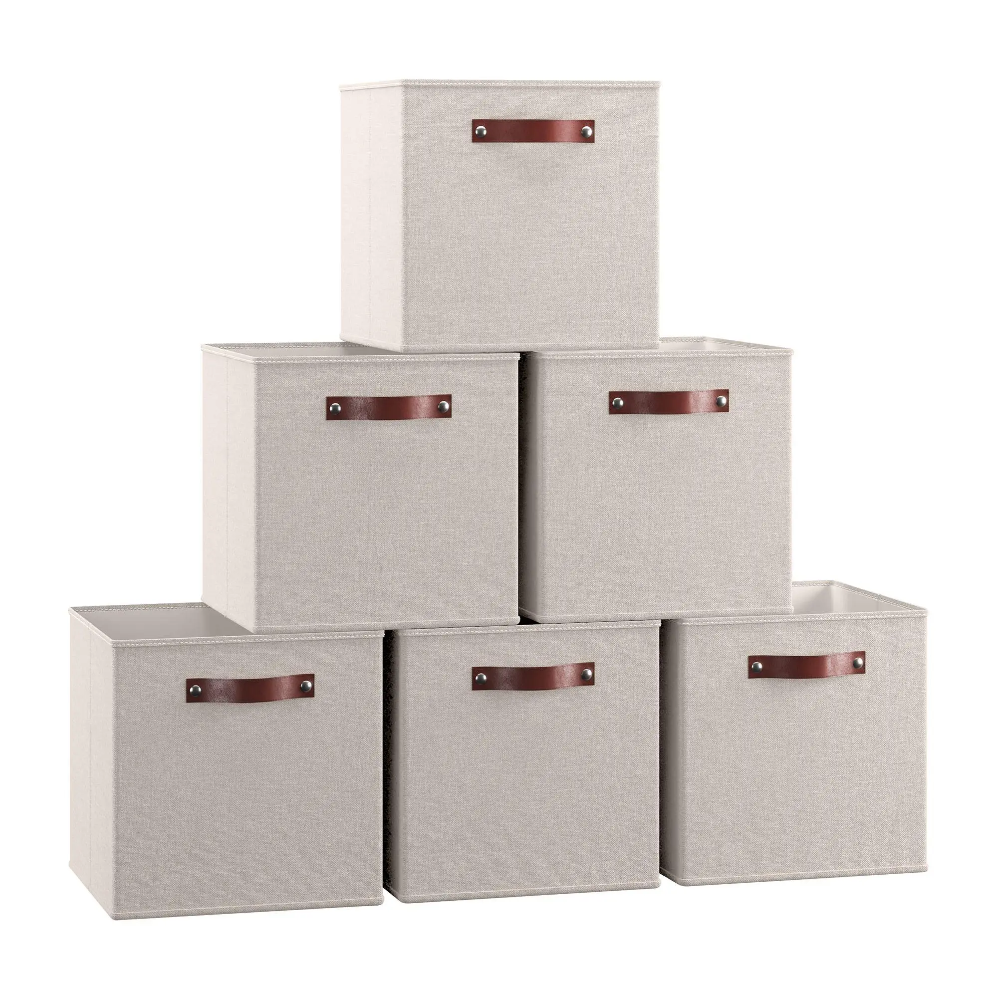 Ornavo Home 6 pc Collapsible Linen Storage Bin with Handles